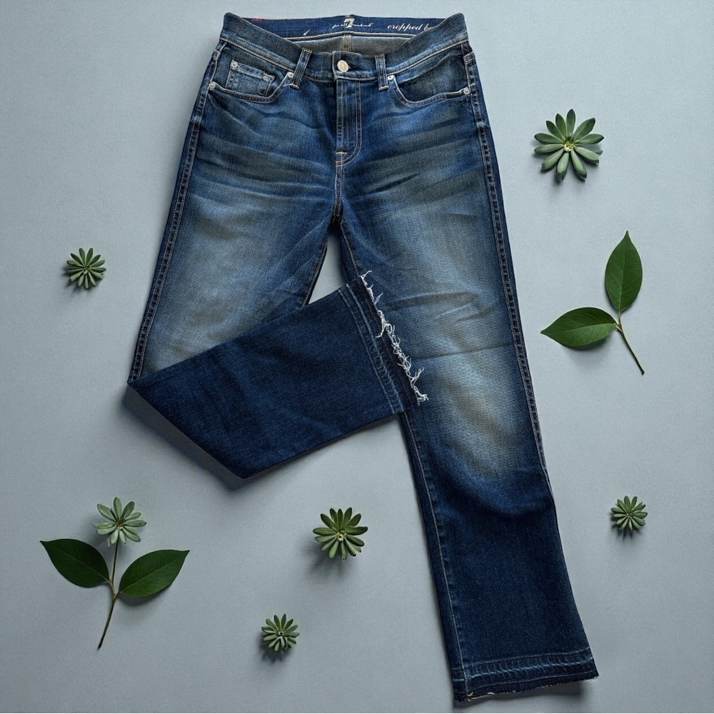 7 For All Mankind Cropped Boot Dark Jeans – Size 26